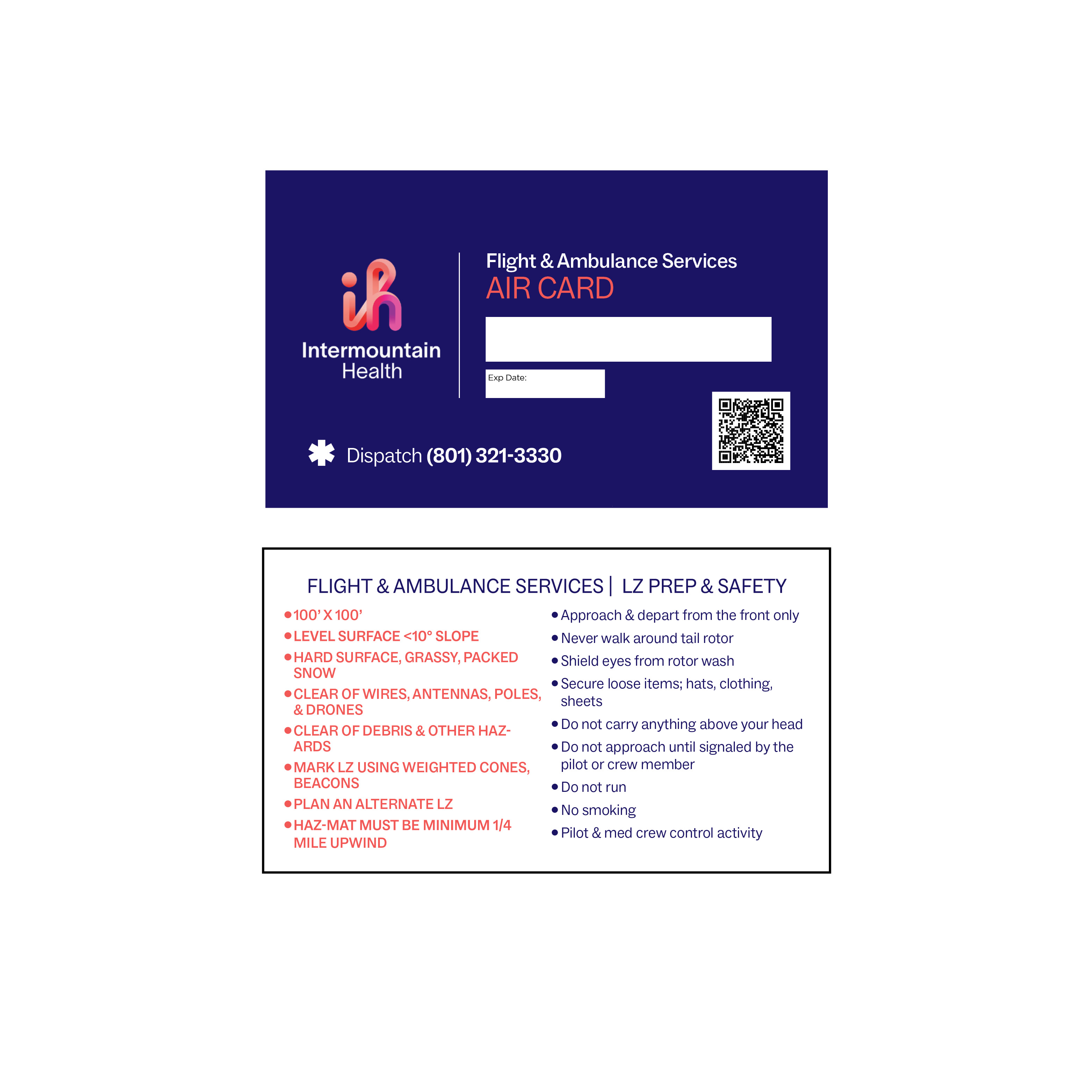 IH Flight & Ambulence Medical Card 